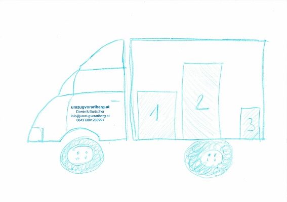 Umzugsfahrzeug Skizze 1