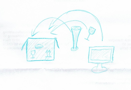 Umzug Glas und Möbel Symbole