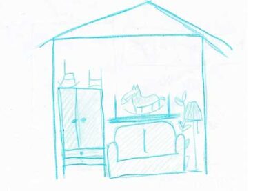 Umzug Wohnzimmer Skizze